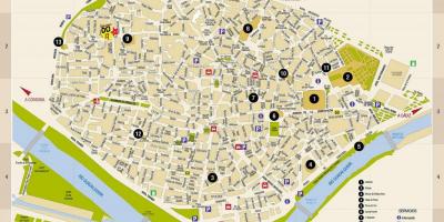 Karta besplatne karte ulicama Seville-Španjolska