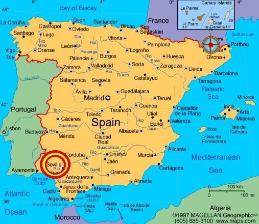 Seville-Španjolska kartica