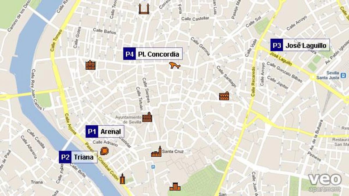 karta Seville parkiralište