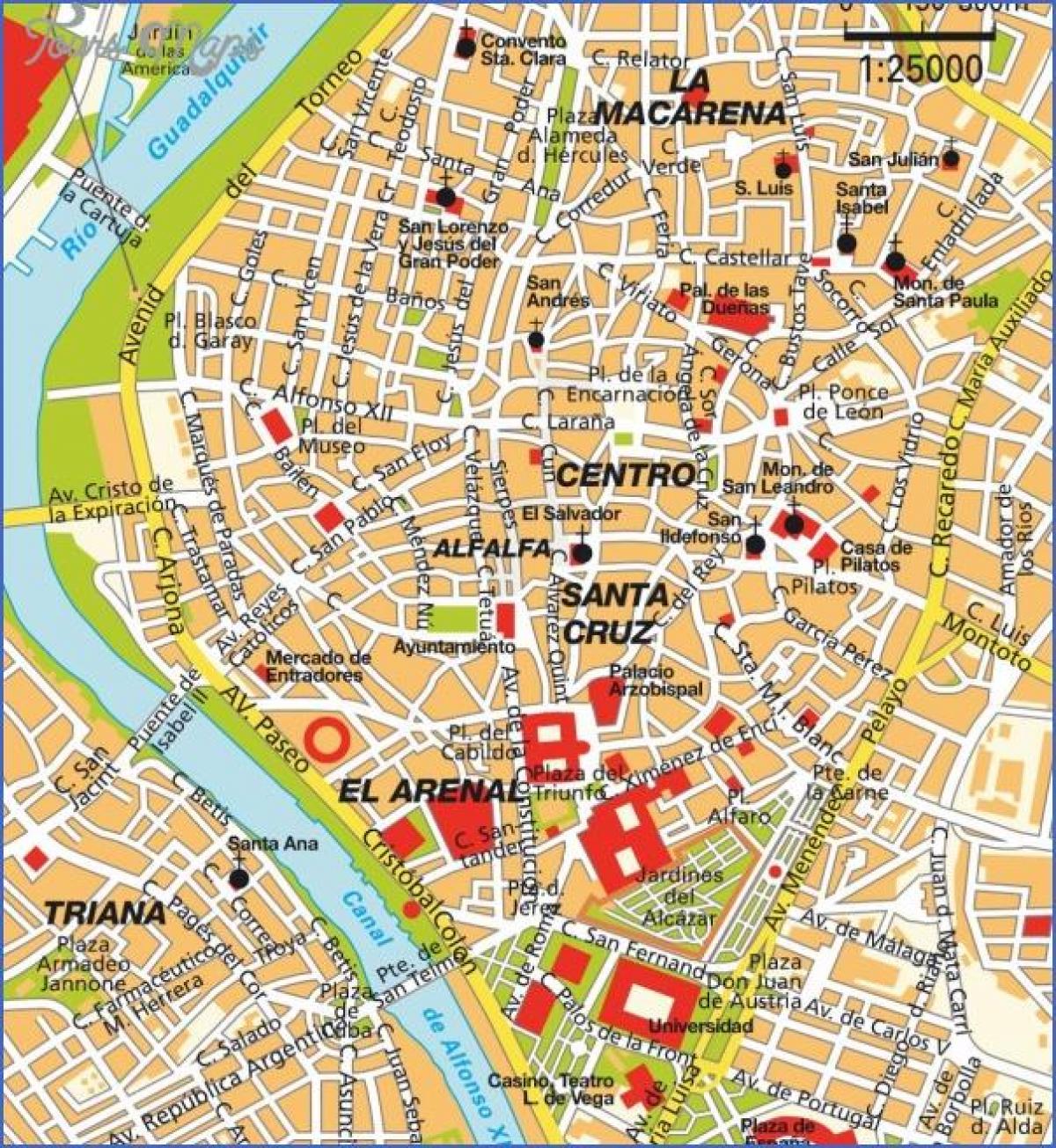 Razgled Seville na karti