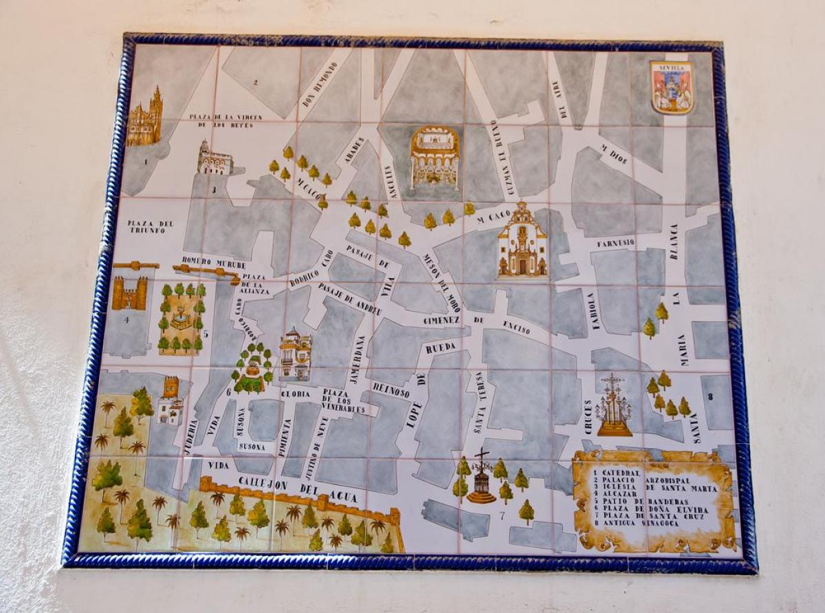 karta židovskoj četvrti u Sevilla