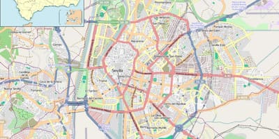 Karta Seville-Španjolska četvrtine