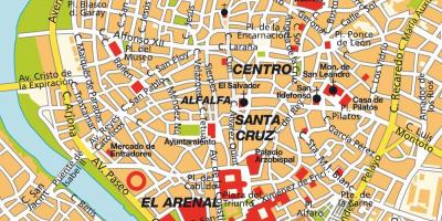 Karta Seville-Španjolska centar grada 