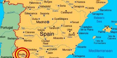 Karta Španjolske pokazuje Seville