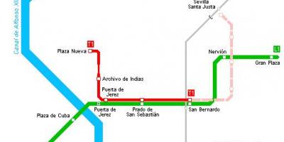 Karta Seville tramvaj