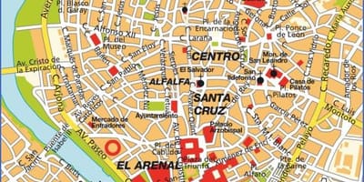 Razgled Seville na karti